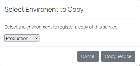 Copy service dialog